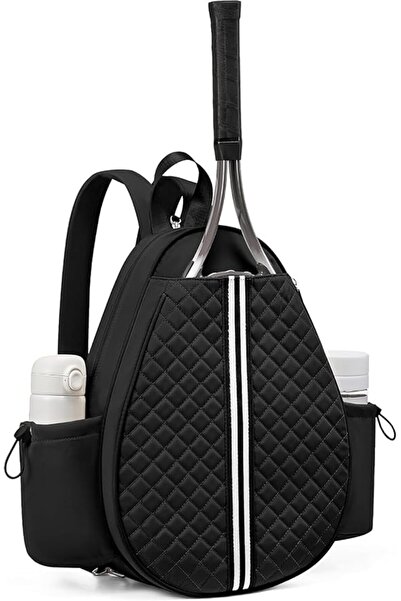TERRIFI Quilted Tennis Sling Bag, Water Resistant Crossbody Tennis Racket Bac...