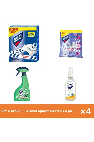 Aroxol Set 4 — aparat electric cu pa + Pastile antimolii si antiaca + Lichid ...