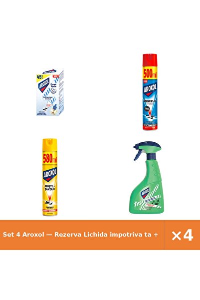 Aroxol Set 4 — Rezerva Lichida impotriva ta + Spray insecticid universal A + ...