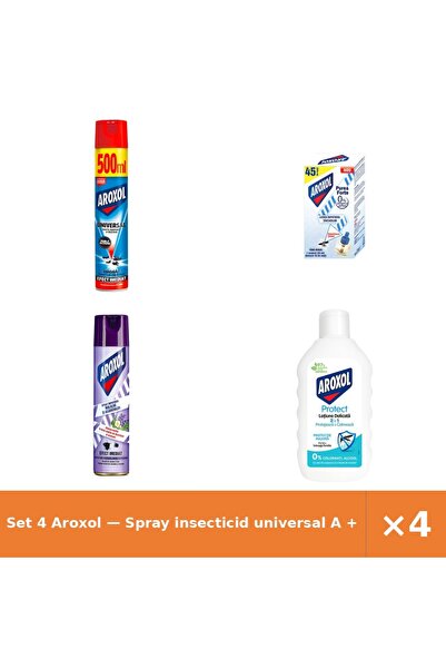 Aroxol Set 4 — Spray insecticid universal A + Rezerva Lichida impotriva ta + ...