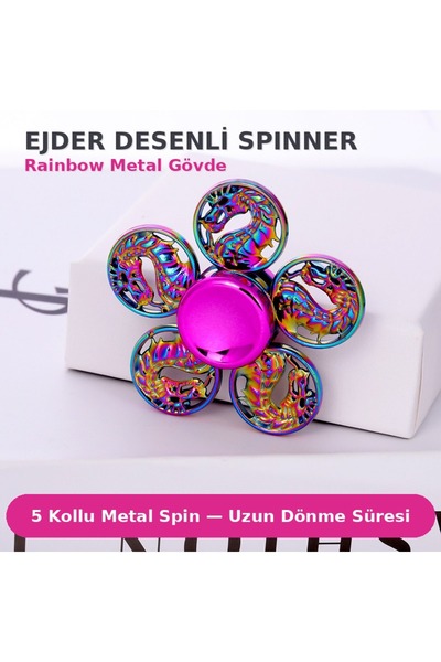 Genel Markalar Metal Stres Çarkı Rainbow Gökkuşağı Renkli 5 Kollu Yüksek Hızl...