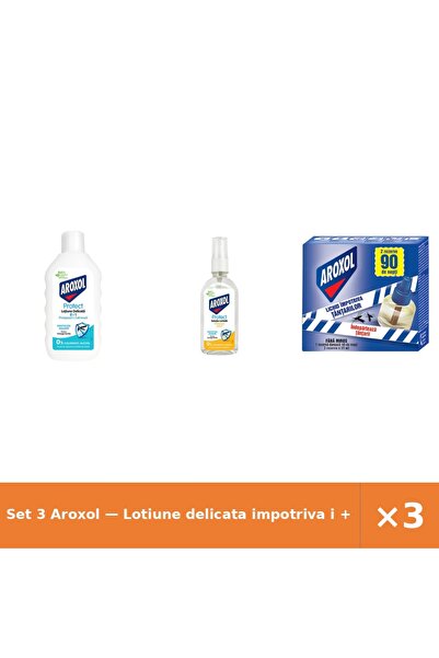 Aroxol Set 3 — Lotiune delicata impotriva i + Solutie lichida impotriva in + ...