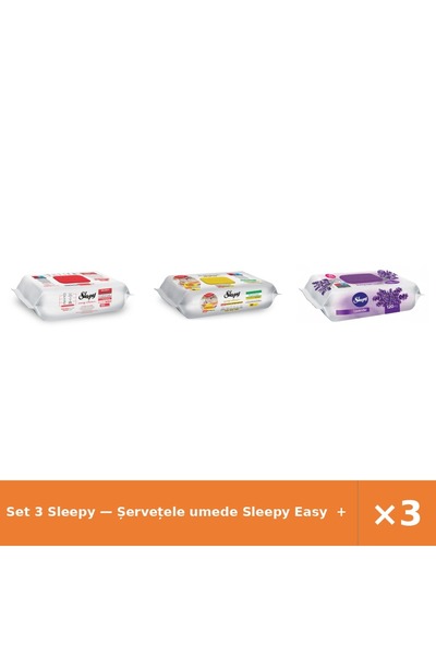 Sleepy Set 3 — Șervețele umede Easy + Șervețele umede de curățare + Șervețele...