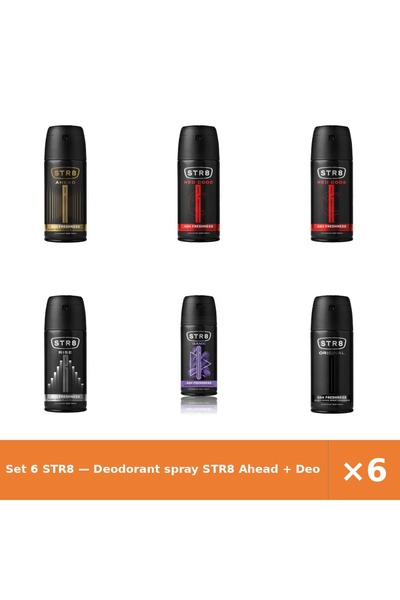 str8 Set 6 — Deodorant spray Ahead + Deodorant spray Red Cod + Deodorant spra...