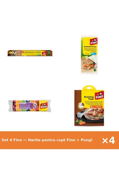 Fino Set 4 — Hartie pentru copt + Pungi sandwich din hârt + Pungi alimentare 3l