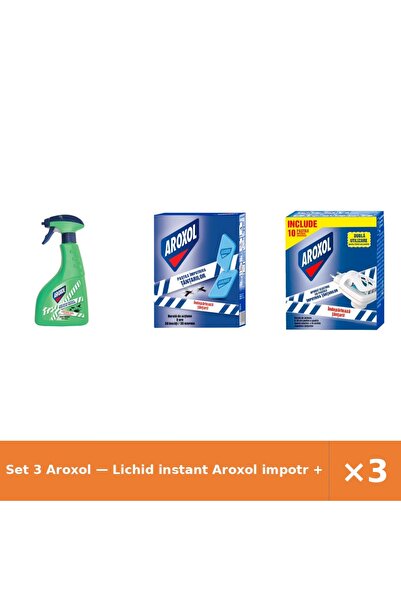 Aroxol Set 3 — Lichid instant impotr + Pastile tantari + aparat electric cu pa