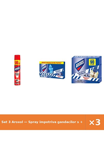 Aroxol Set 3 — Spray impotriva gandacilor s + Pastile impotriva tantarilor + ...