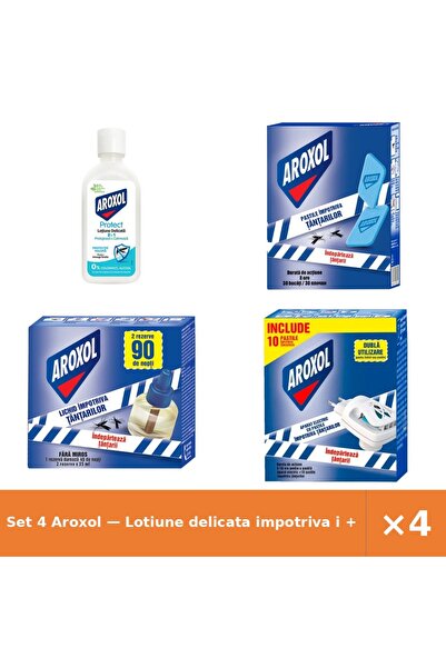 Aroxol Set 4 — Lotiune delicata impotriva i + Pastile tantari + Rezerva lichi...