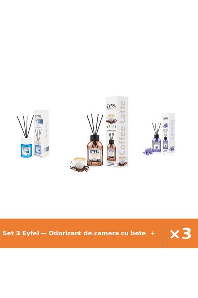 Eyfel Set 3 — Odorizant de camera cu bete + Odorizant de camera cu bete + Odo...