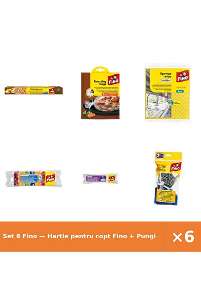 Fino Set 6 — Hartie pentru copt + Pungi pentru copt + Lavete umede Premium
