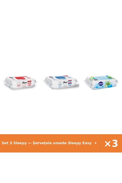 Sleepy Set 3 — Șervețele umede Easy + Șervețele umede Easy + Șervețele umede ...
