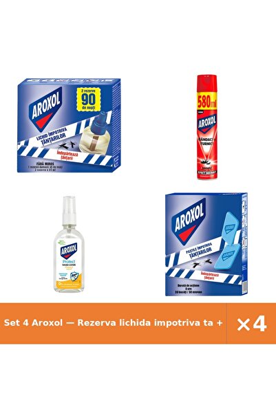 Aroxol Set 4 — Rezerva lichida impotriva ta + Spray impotriva gandacilor s + ...
