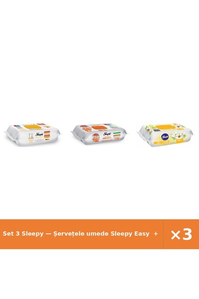 Sleepy Set 3 — Șervețele umede Easy + Șervețele umede de curățare + Șervețele...