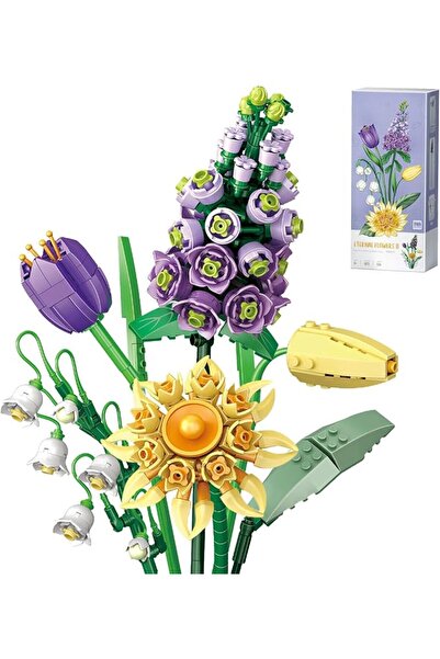 NALACAL 534 Piece Mini Bricks Flower Bouquet Building Set, 6-in-1 Artificial ...