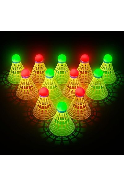 EXCEFORE LED Glow Badminton Shuttlecocks 6 or 12 PCS, Durable 360° Nylon Feat...