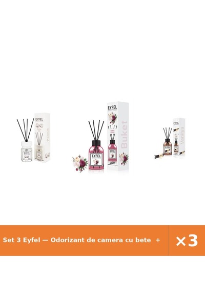 Eyfel Set 3 — Odorizant de camera cu bete + Odorizant de camera cu bete + Odo...