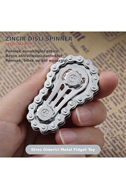 Genel Markalar Bisiklet Zincirli Metal Stres Çarkı Dişli Mekanizmalı EDC Odak...