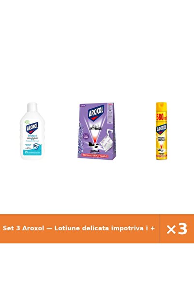Aroxol Set 3 — Lotiune delicata impotriva i + Saculeti antimolii La + Spray i...
