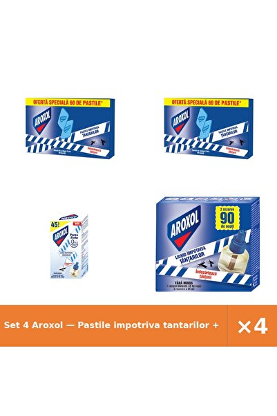 Aroxol Set 4 — Pastile impotriva tantarilor + Rezerva Lichida impotriva ta + ...