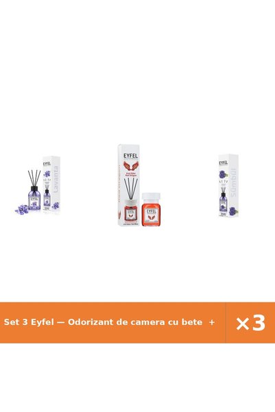 Eyfel Set 3 — Odorizant de camera cu bete + Odorizant de camera cu bete + Odo...