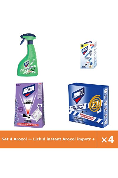 Aroxol Set 4 — Lichid instant impotr + Rezerva Lichida impotriva ta + Saculet...