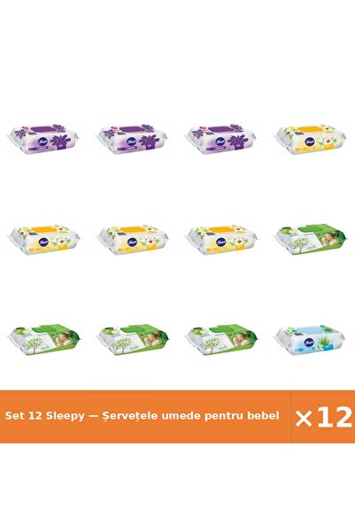 Sleepy Set 12 — Șervețele umede pentru bebel + Șervețele umede pentru bebel +...