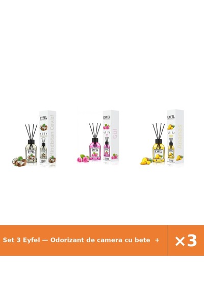 Eyfel Set 3 — Odorizant de camera cu bete + Odorizant de camera cu bete + Odo...