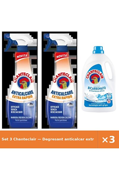 Chanteclair Set 3 — Degresant anticalcar extra r + Detergent lichid de rufe cu