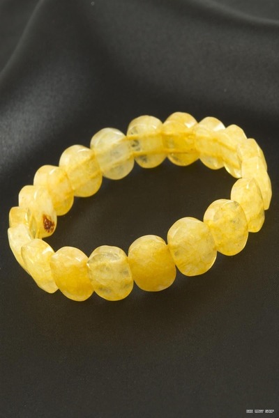 Generic Brand Myceshop Oval Cut Citrine Natural Stone (51320) Bracelet Yellow
