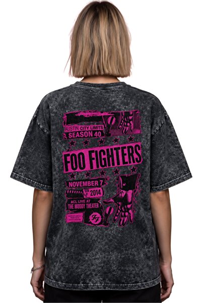 SEVBANO Μπλουζάκι Foo Fighters Rock Metal Music Group με στάμπα Unisex Oversi...