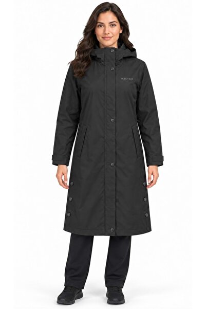 SKECHERS W Raincoat Jacket S2620097 Kadın Yağmurluk İnce Mont Kadın Mont SİYAH