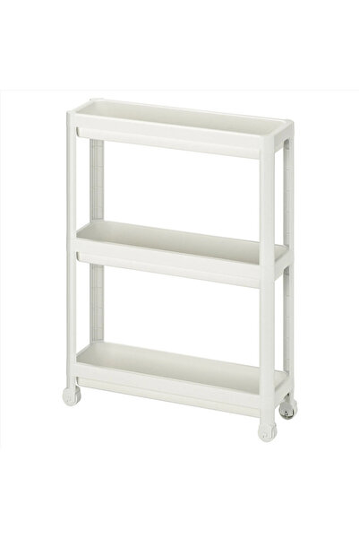 IKEA VESKEN servis arabası , beyaz, 54x18x71 cm