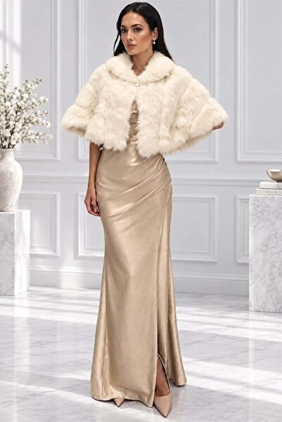 FashionForYou Οικολογική Γούνα Εστρέλα, με δερματόμορφες ενθέσεις και γιακά π...