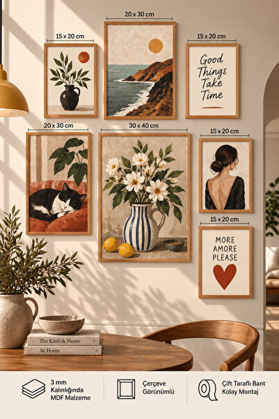 UNT 7-Piece Frame-Looking Modern Painting Set |   Living Room, Office, Kitche...