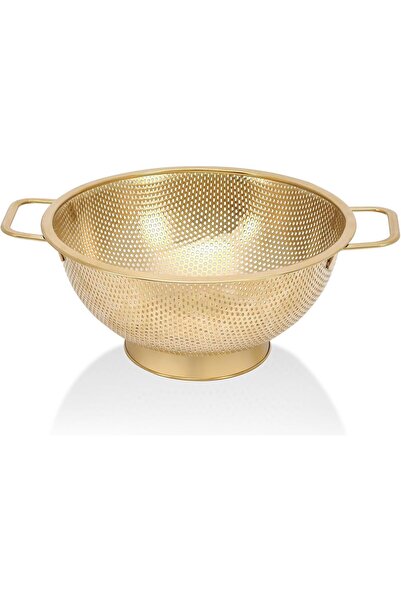 Arabest Golden Stainless Steel Kitchen Colander with Handle,Food Grade Metal ...