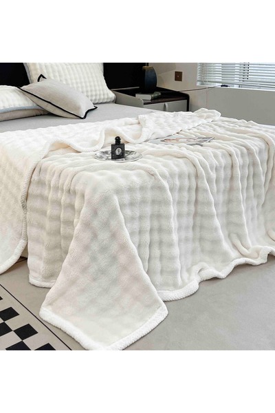 JOJO HOME Αφράτη κουβέρτα Cocolino, με λευκό περίγραμμα, 200x230 εκ., μεσαίου...