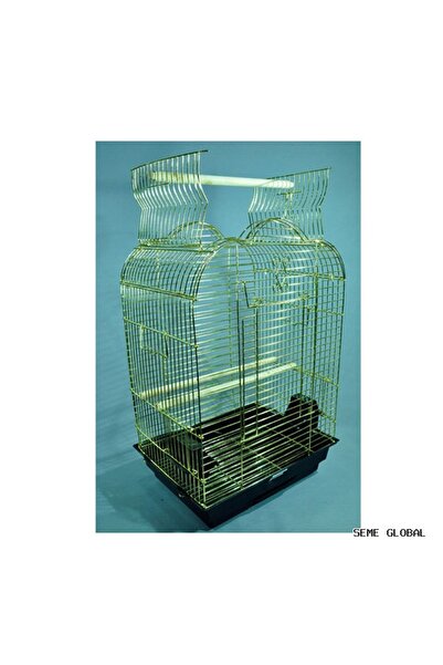 EuroGold SMGLOBAL Papağan Kafesi Açılır Çatılı (81327) Pirinç (47x36x70)