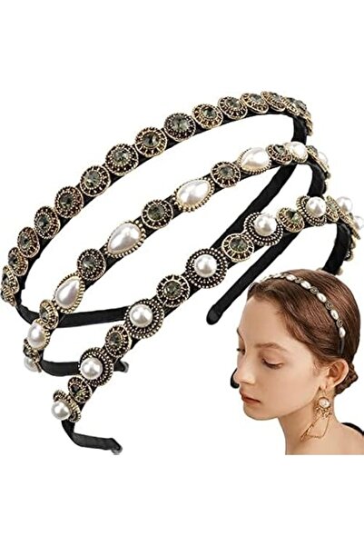 SYOSI Vintage Pearl Rhinestone Headbands for Women and Girls, 3 Piece Luxury ...