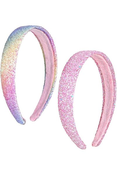 GENERAL 2 Pack Rhinestone Crystal Bling Headbands | Wide Thick Sparkly Hairba...