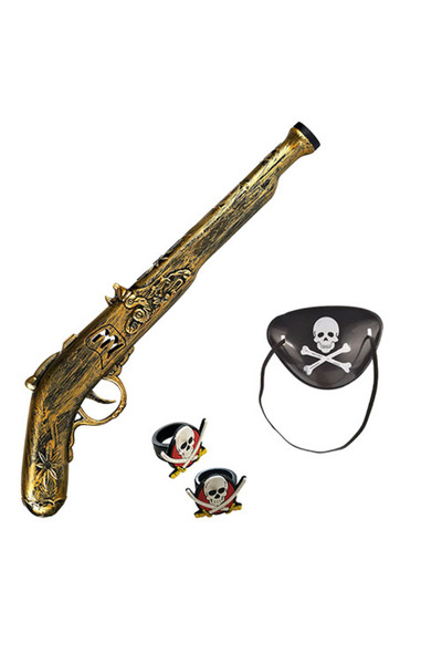 Skygo Toy Pirate Gun Pirate Mask and 2 Pirate Rings Set