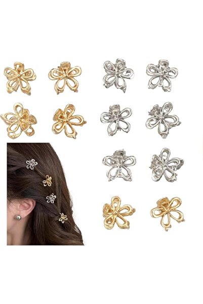 Cozycollections Mini Flower Hair Claw Clips Set, 2.1cm Alloy Hollow Out Hair ...