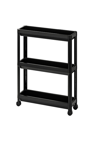 IKEA VESKEN servis arabası , siyah, 54x18x71 cm