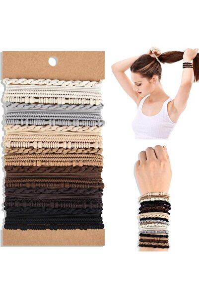 GENERAL 20 Pcs Boho Elastic Hair Ties for Women and Girls, No Damage Ponytail...