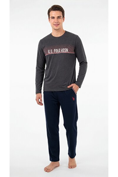 U.S. Polo Assn. Men's Anthracite Melange Pajama Set