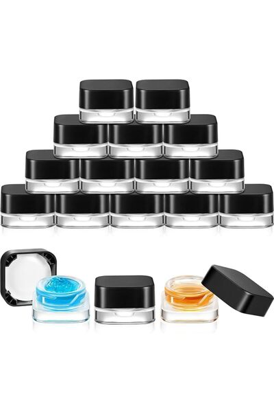 NALACAL 20 Pcs Glass 5 ml Cosmetic Jars - Bulk Cream Jars with Black Lids, Sa...