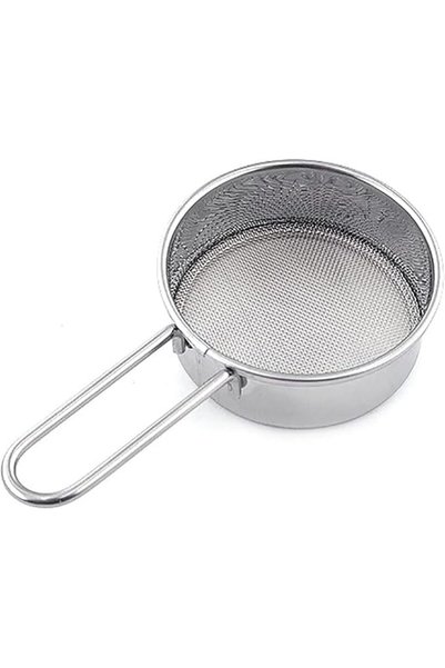 Tazweeq Mesh Flour Sifter, Stainless Steel Fine Strainer with Long Handle