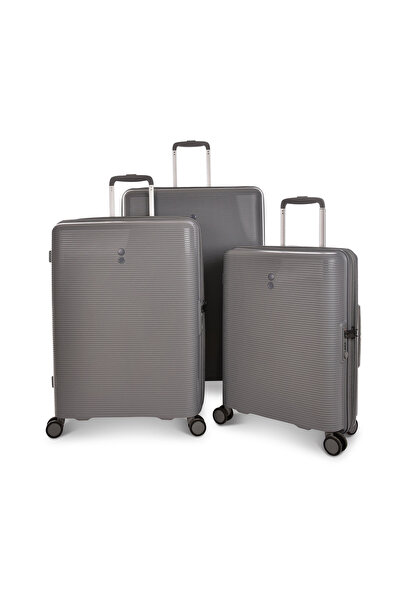 Echolac 3-Piece Trolley Luggage Set – Hard PP Expandable Suitcases with 4 Dou...