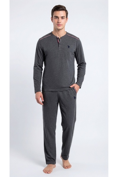 U.S. Polo Assn. Men's Anthracite Melange Pajama Set