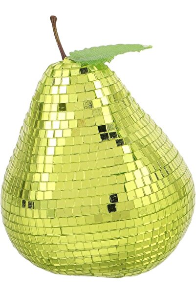 PRETYZOOM Pear Shaped Mirror Fruit Figurine With Reflective Disco Finish Tabl...