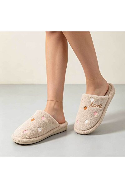 Tmall Papuci de damă, cu bordură de blană, PD1122, bej
